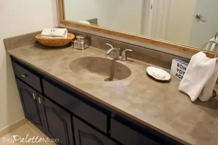 DIY concrete vanity countertop