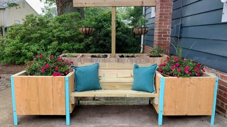 Image for Outdoor Bench With Raised Planters