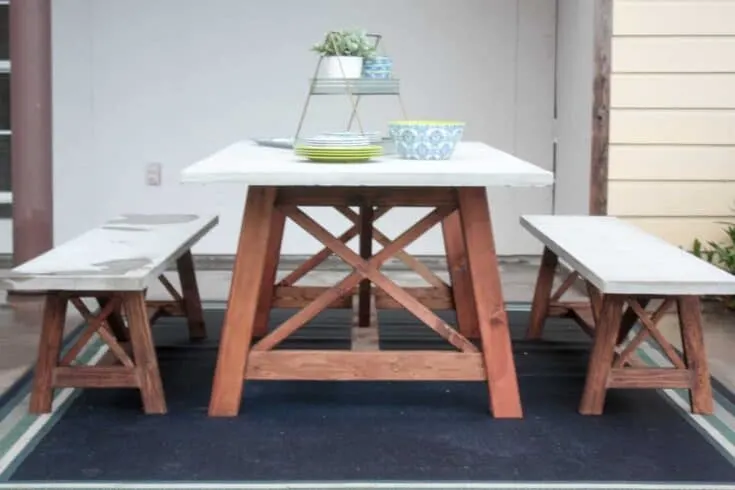 Image for X Base Outdoor Concrete Bench