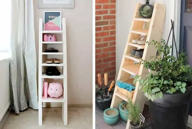 Image for DIY Ladder Shoe Shelf