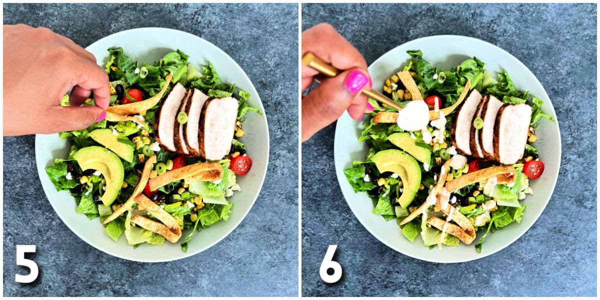 Steps 5 and 6 for making Southwest Chicken Salad
