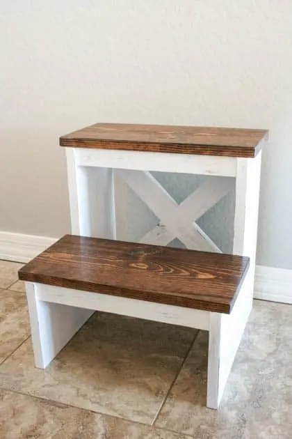 Image for Rustic X Back Step Stool