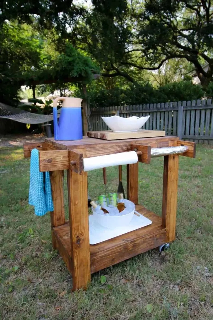 Image for DIY Rolling Outdoor Grill Cart 