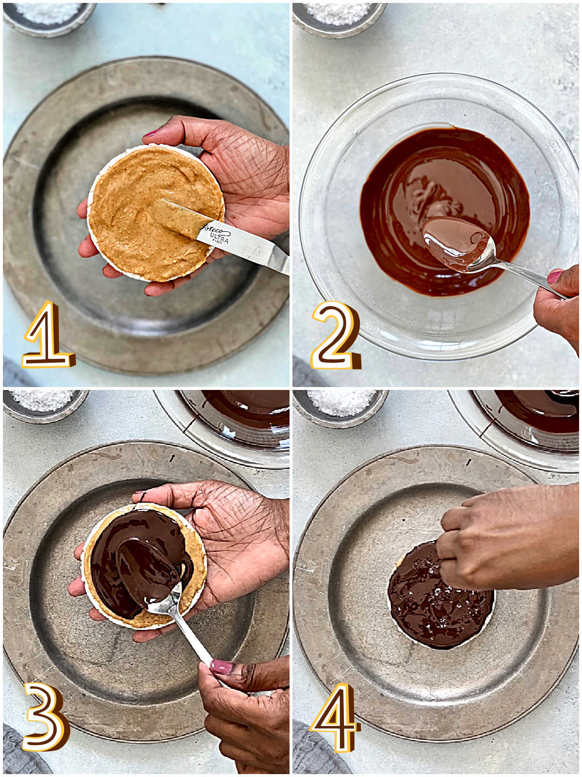 Collage of steps 1-4 how to make this dish.