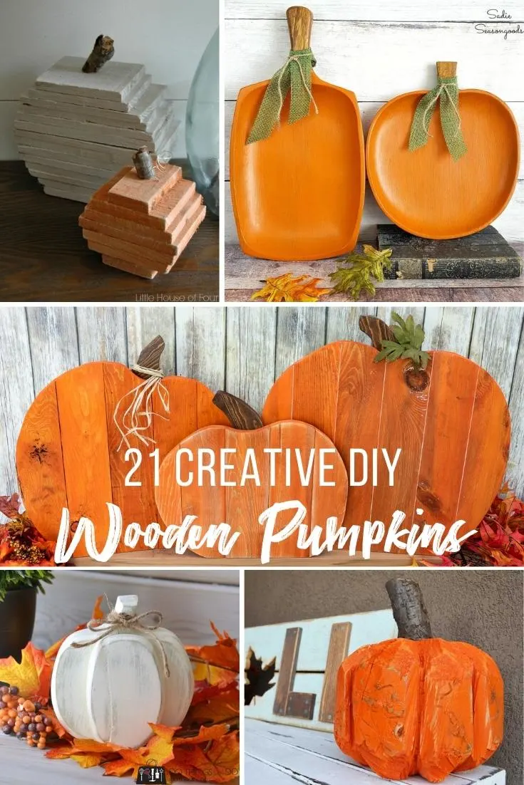21 Creative DIY Wooden Pumpkins