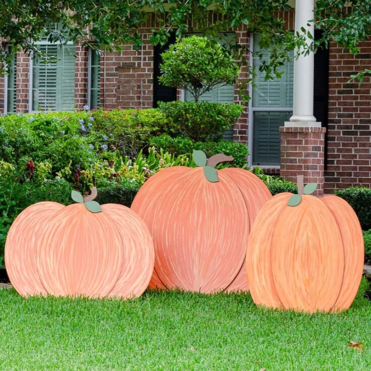 Image for Huge Wooden Pumpkins for the Yard