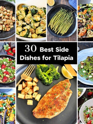 Collage of best side dishes for tilapia.