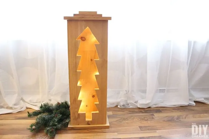 Image for Wood Christmas Tree Lantern
