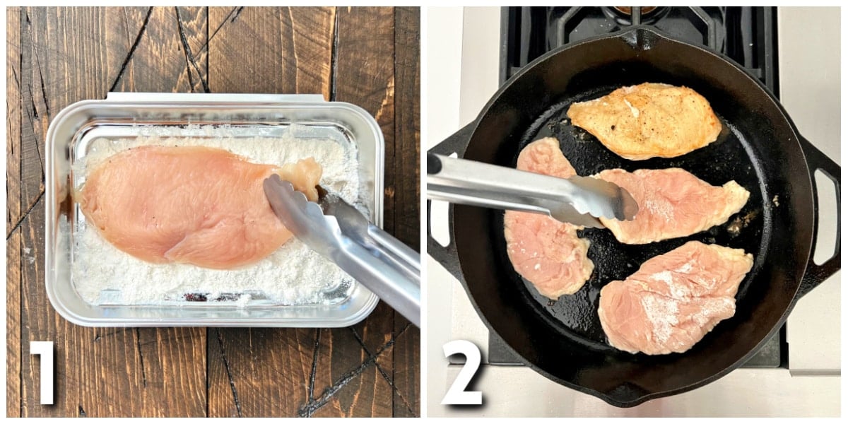Steps 1-2 how to make marry me chicken.
