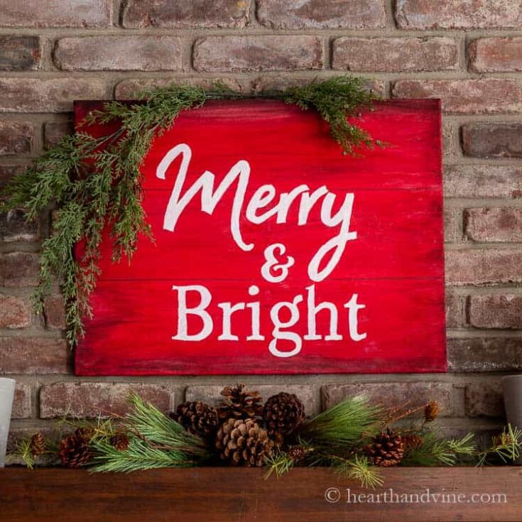 Image for Merry and Bright Christmas Sign