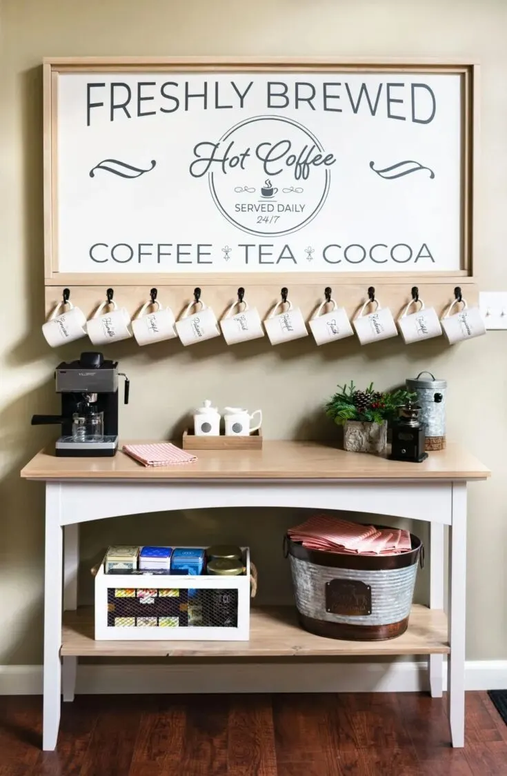Image for Farmhouse Style Coffee Bar Station 