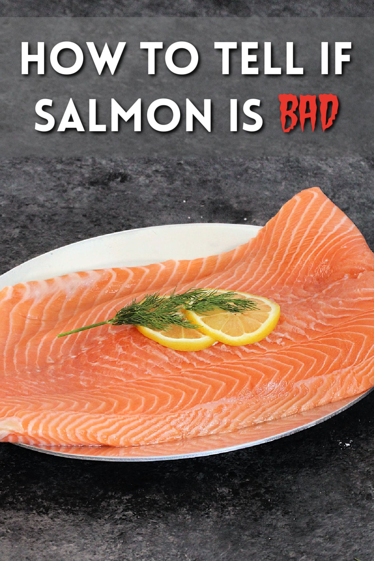 Raw salmon on a plate. 