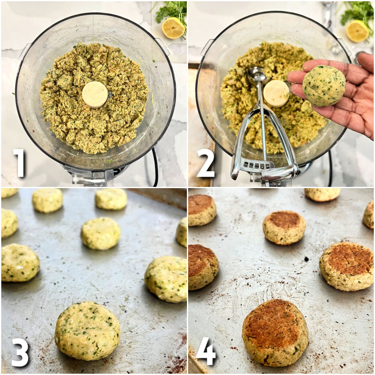 Steps for making falafel pita sandwiches
