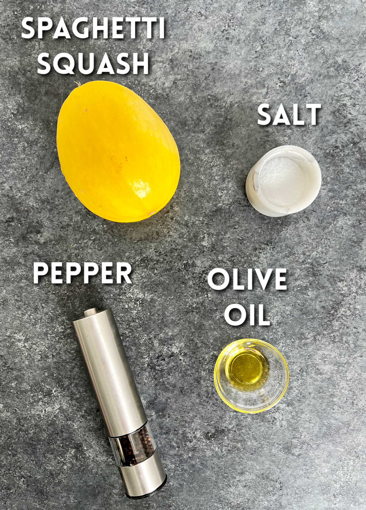 Ingredients for making spaghetti squash.