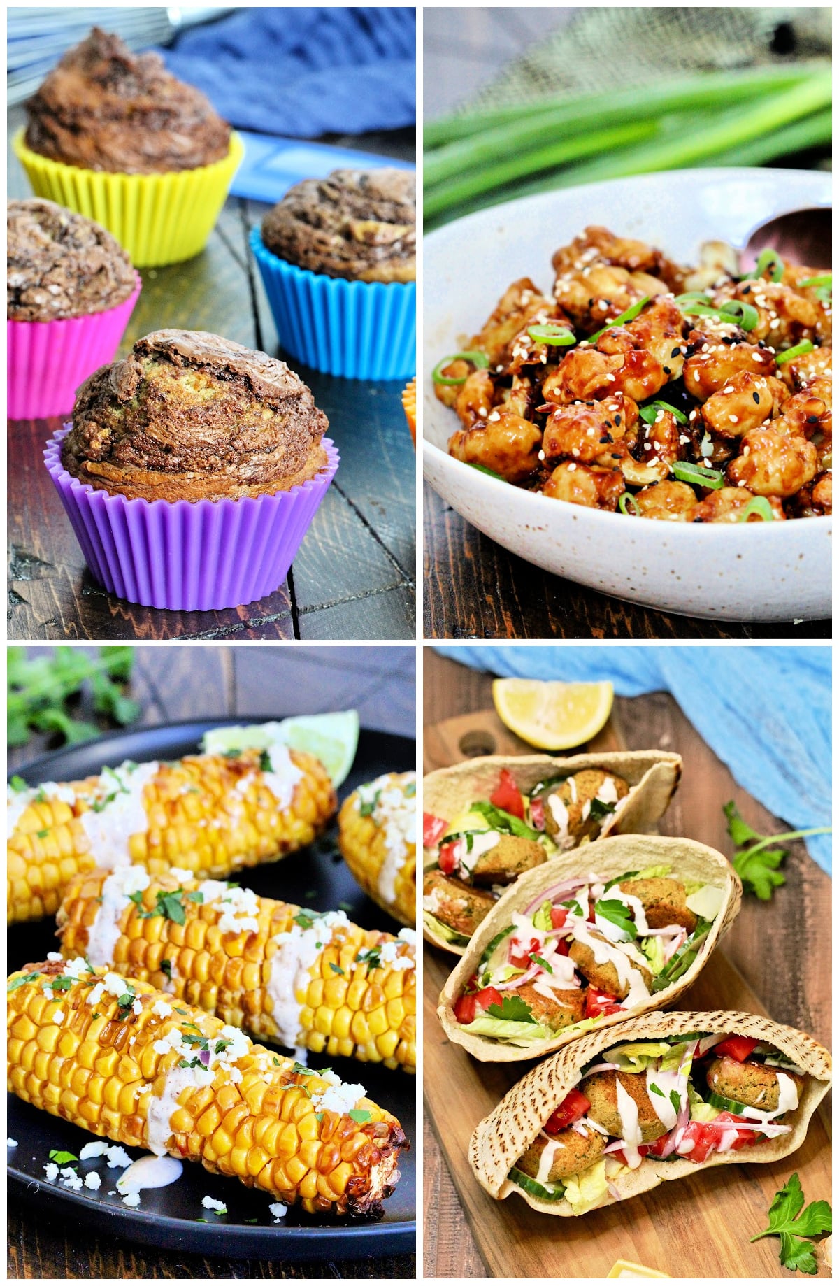 Collage of 4 air fryer recipes