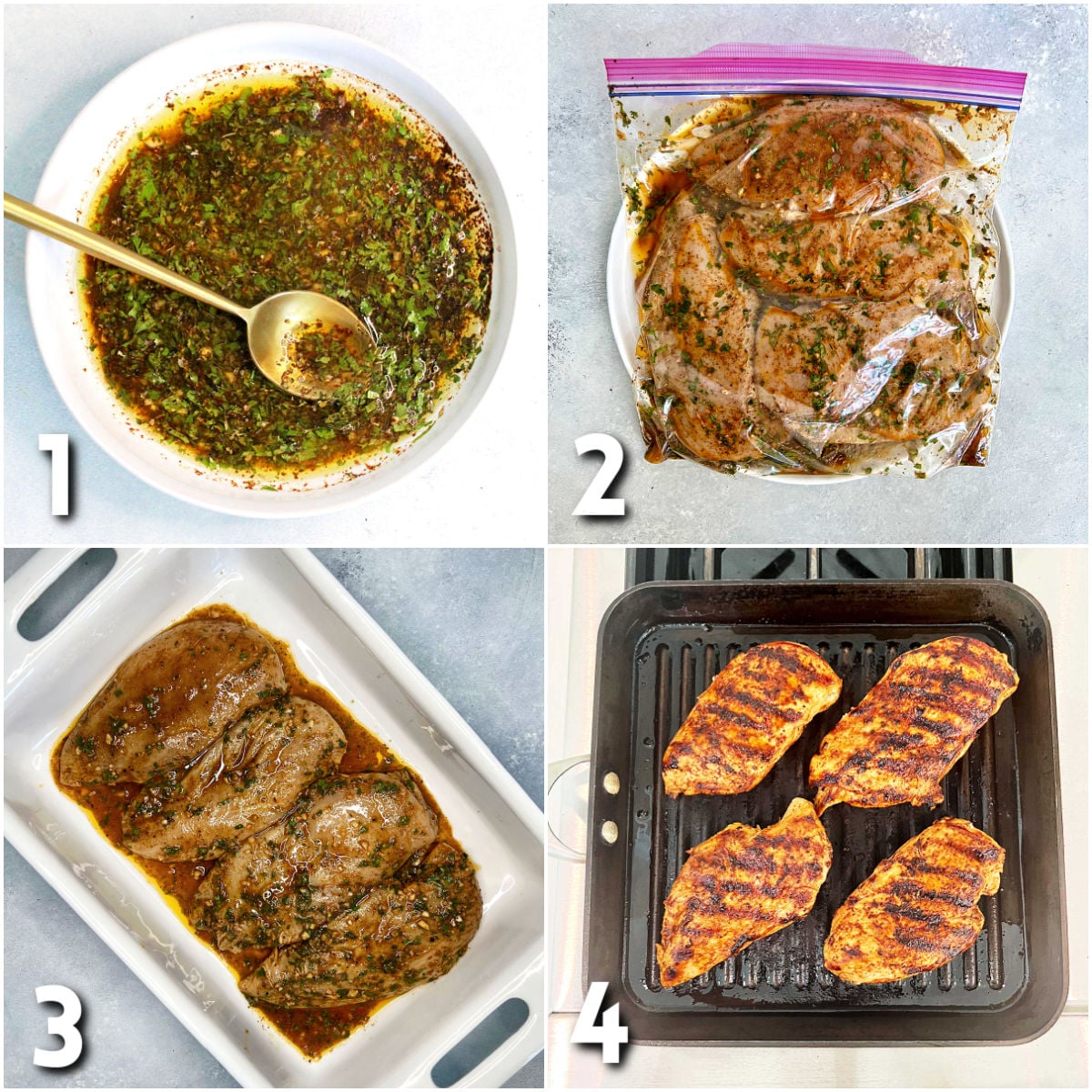 Steps for making Mexican chicken marinade.