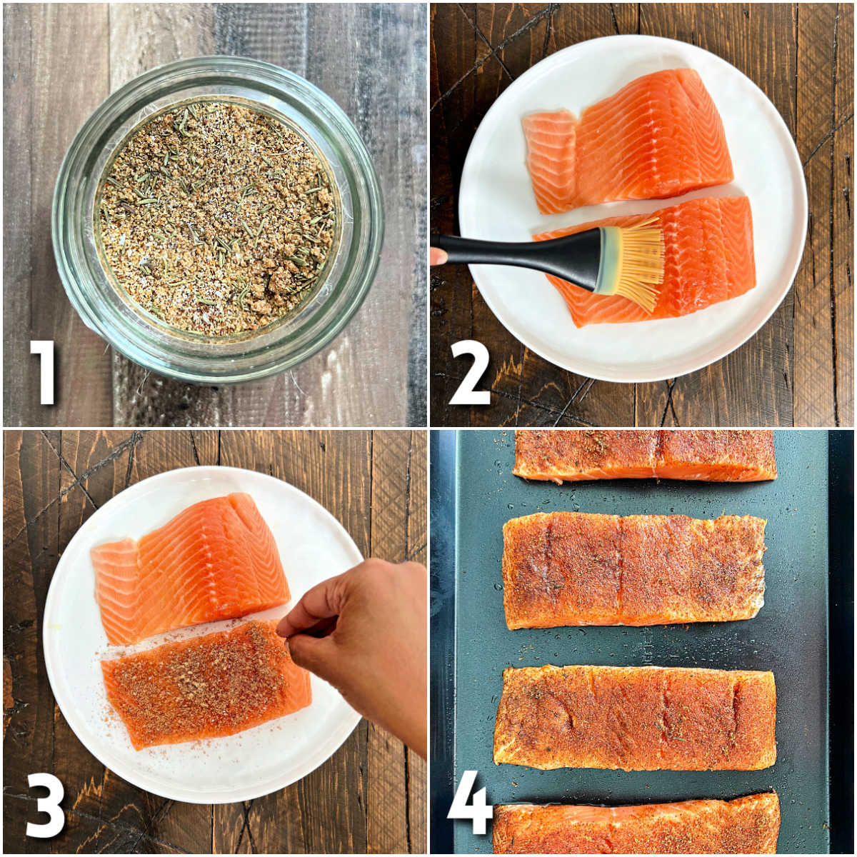 Steps for making Low Sodium Chile Lime Salmon.