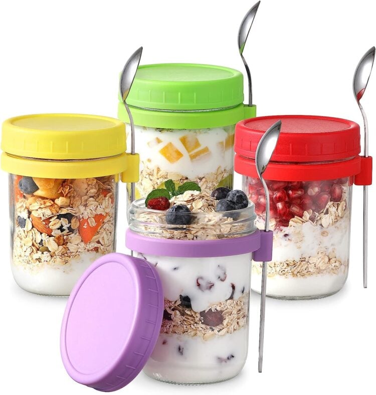 Overnight oats containers.