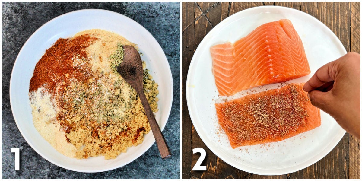 Steps for the Best Ever Salmon Dry Rub.