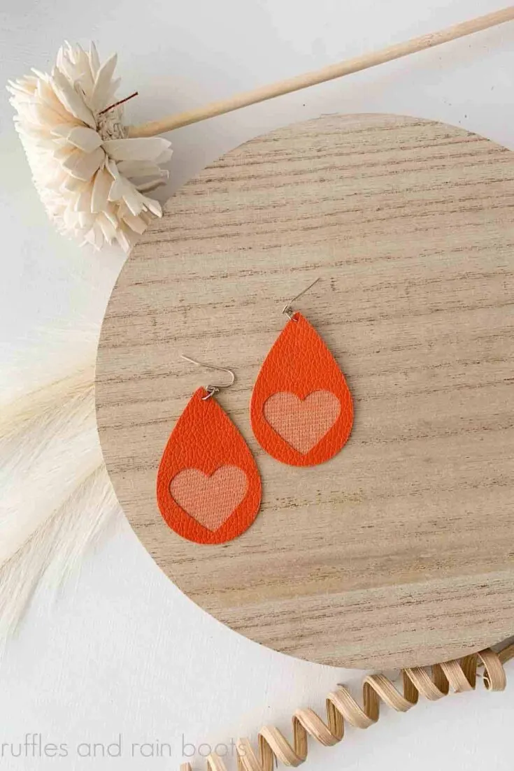 laser cut faux leather earrings