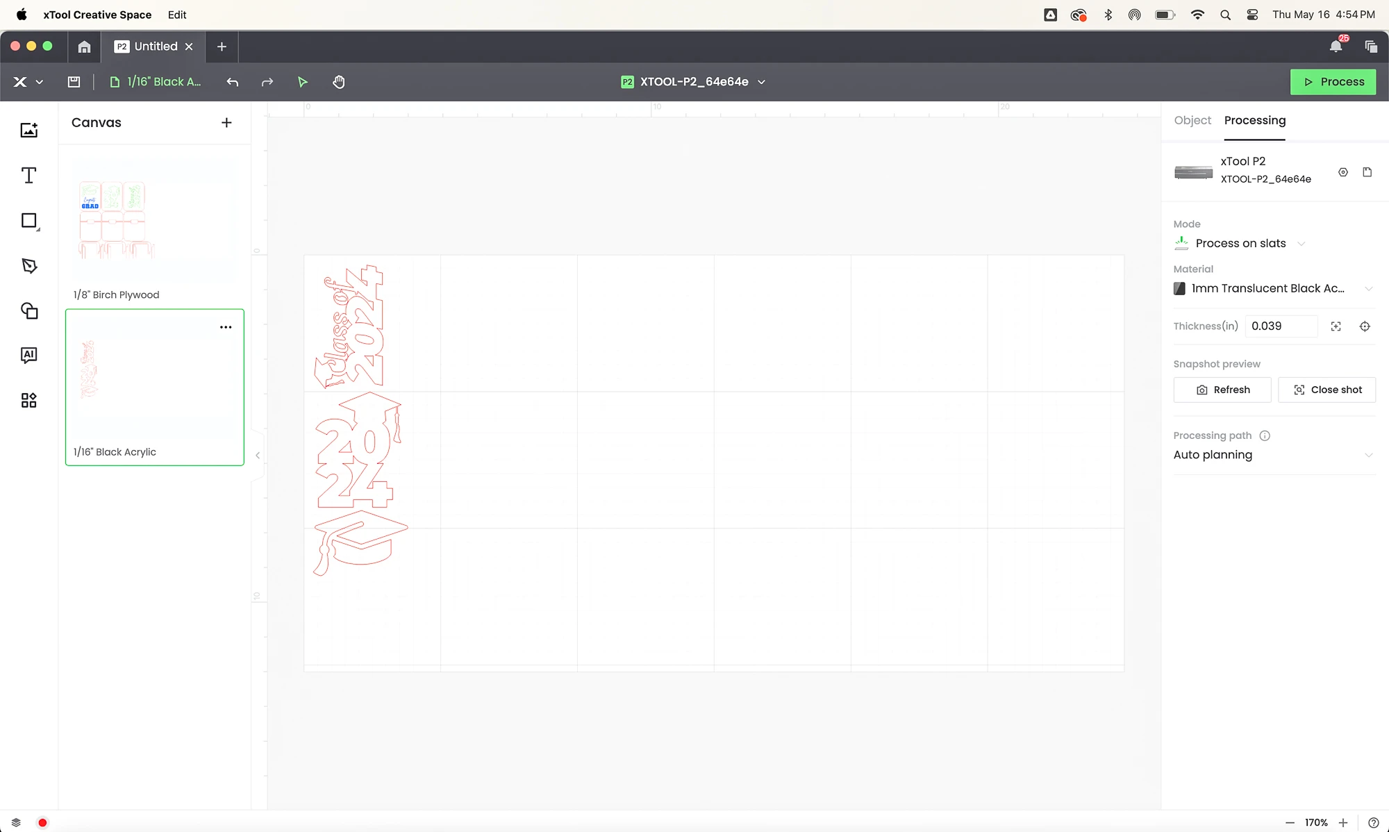 separate elements for layered design on DIY gift card holder in xTool Creative Space