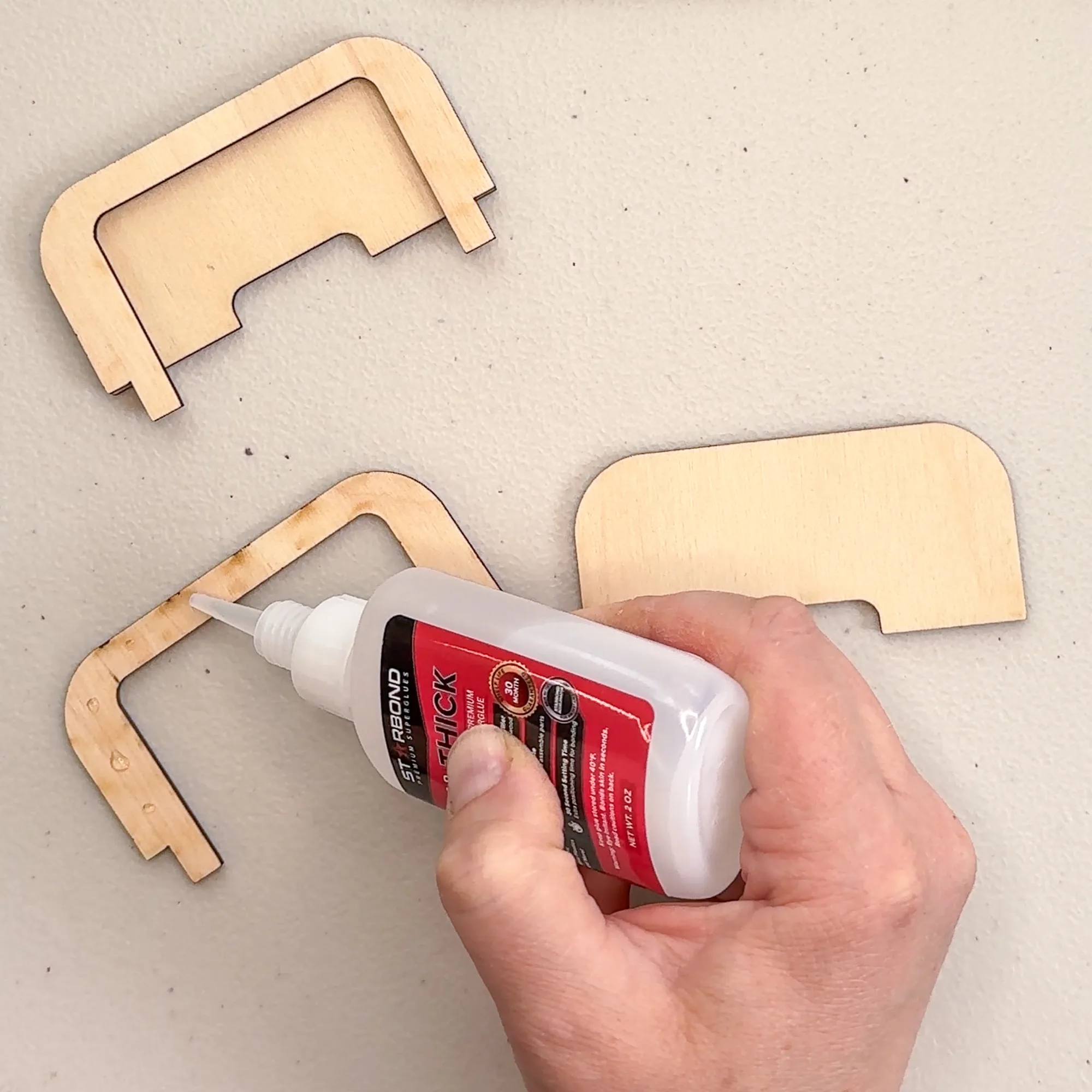 gluing back of gift card holder spacer
