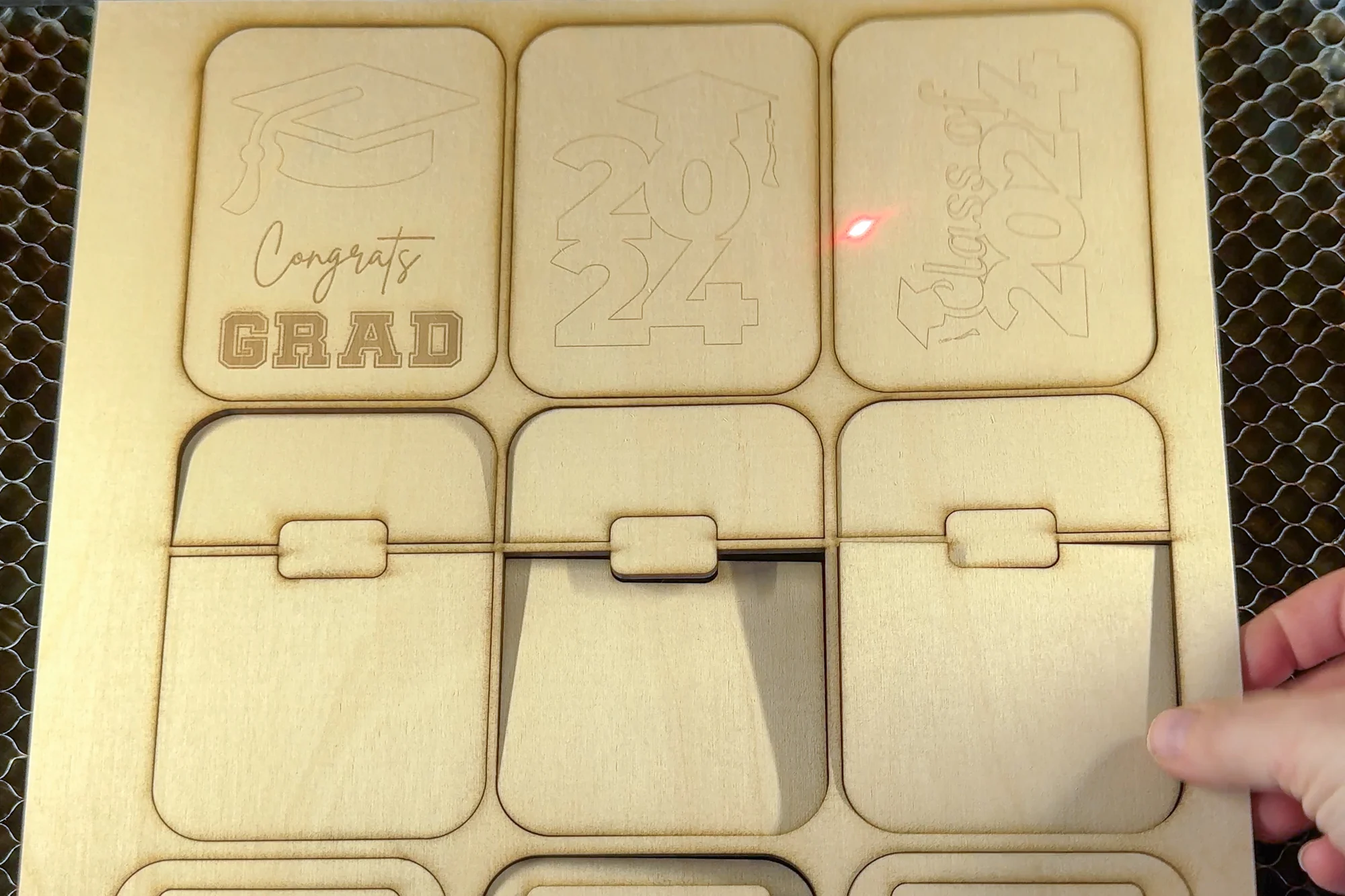 gift card holders cut with a laser