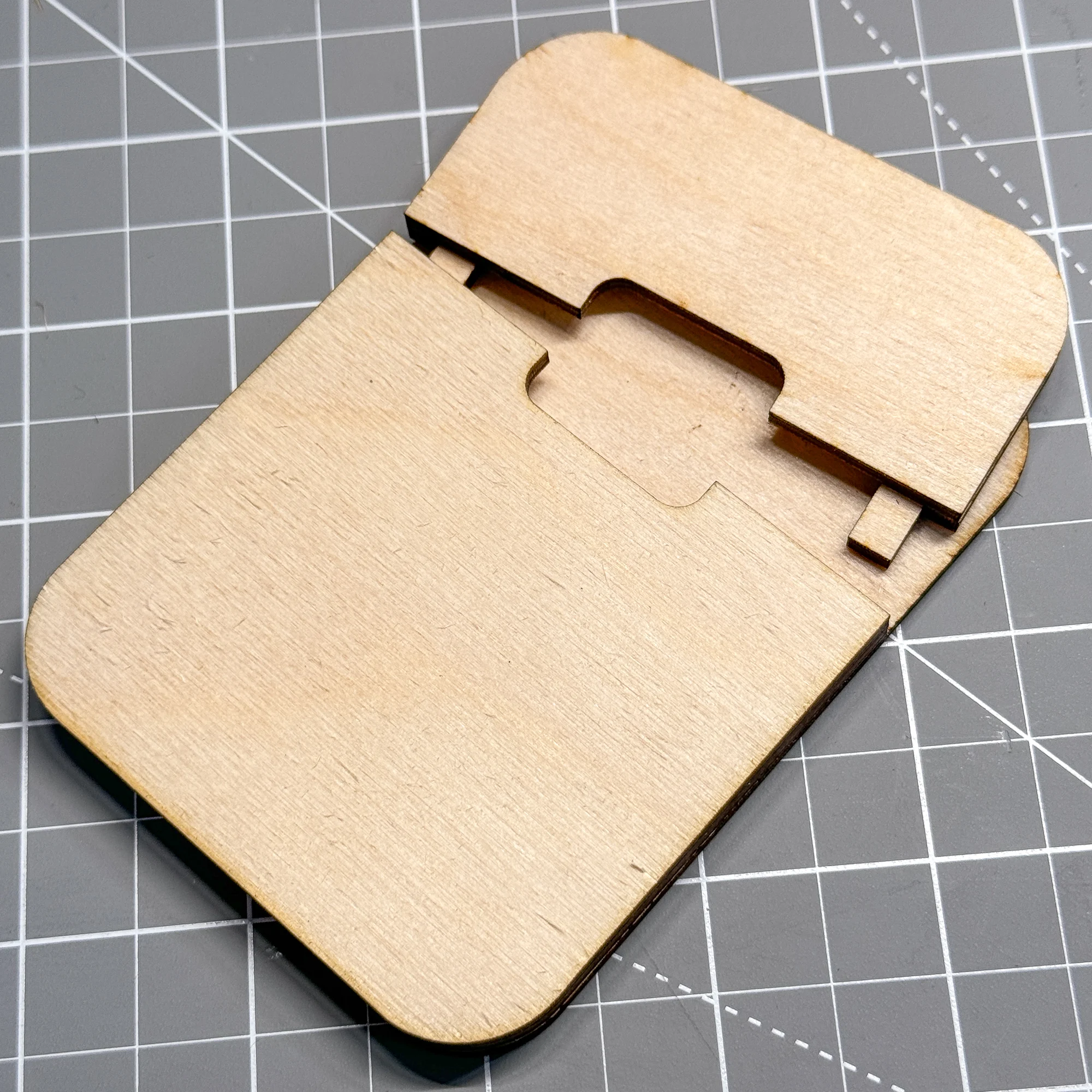 prototype of gift card holder with locking tabs