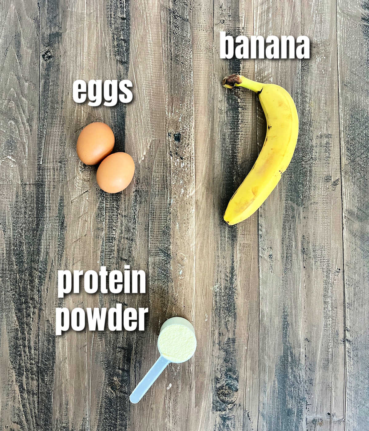 Ingredients for 3-Ingredient banana protein pancakes