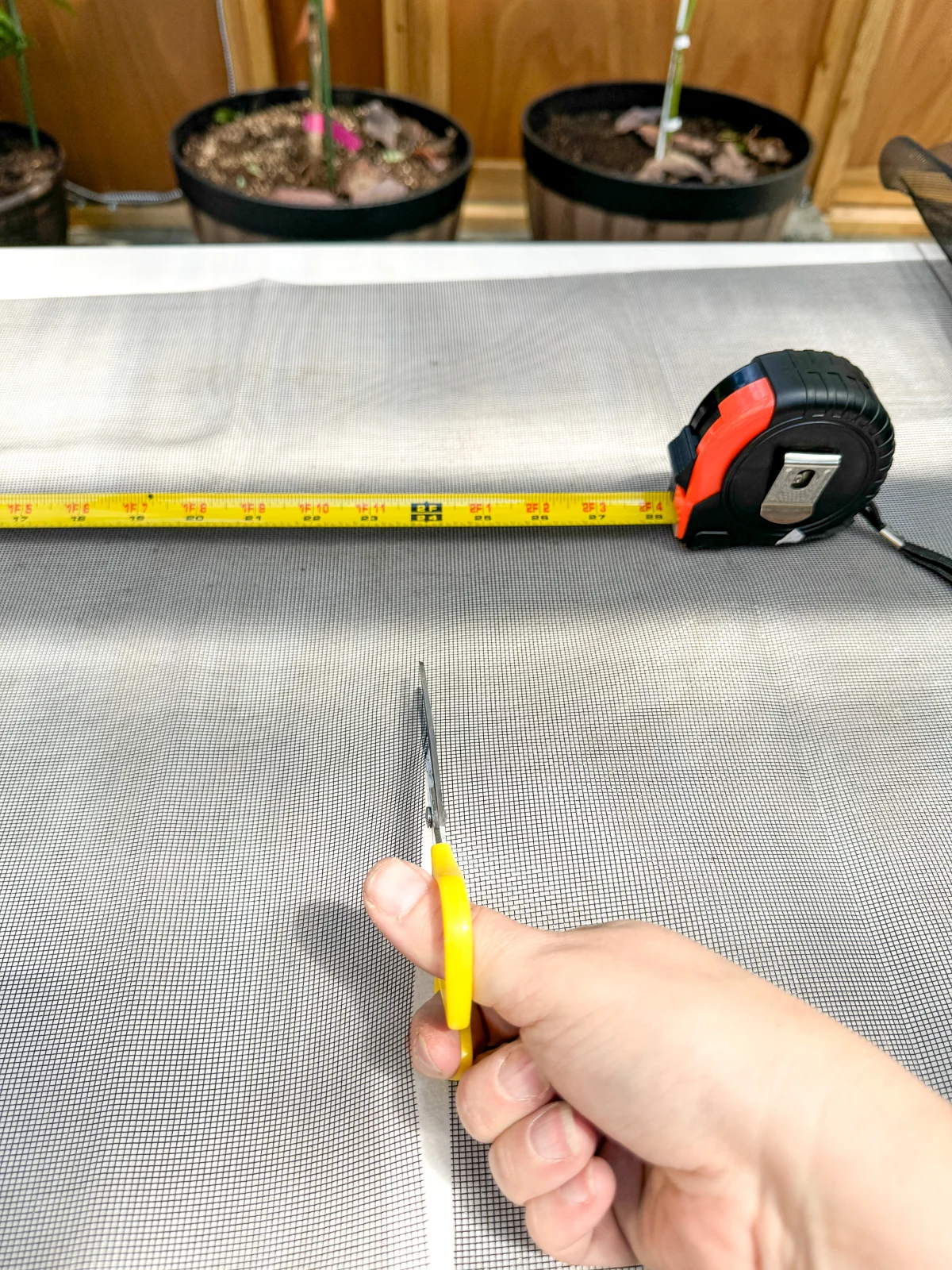 cutting window screen mesh