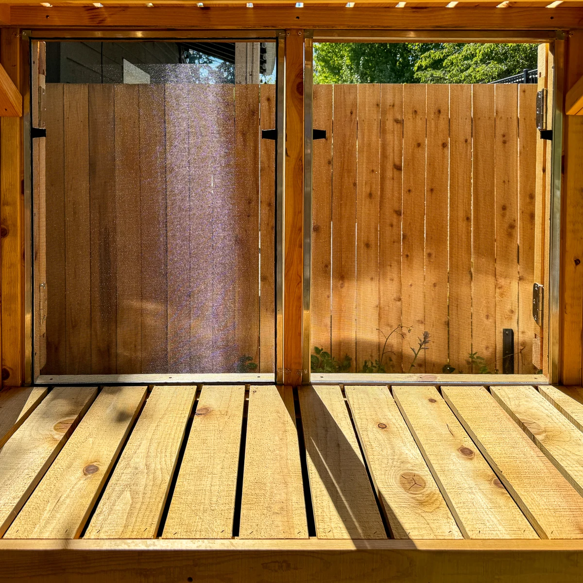 DIY window screens installed