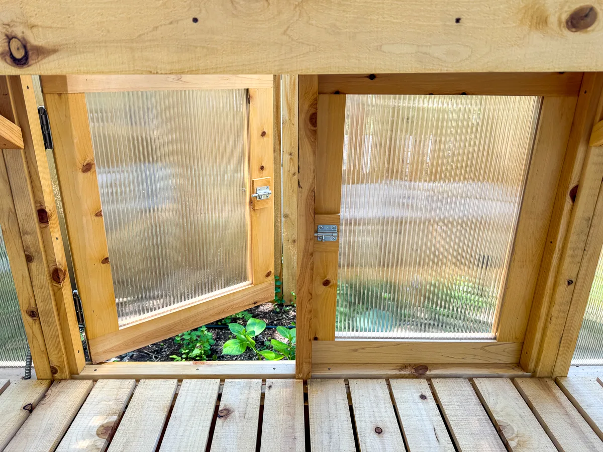 greenhouse window without a screen open
