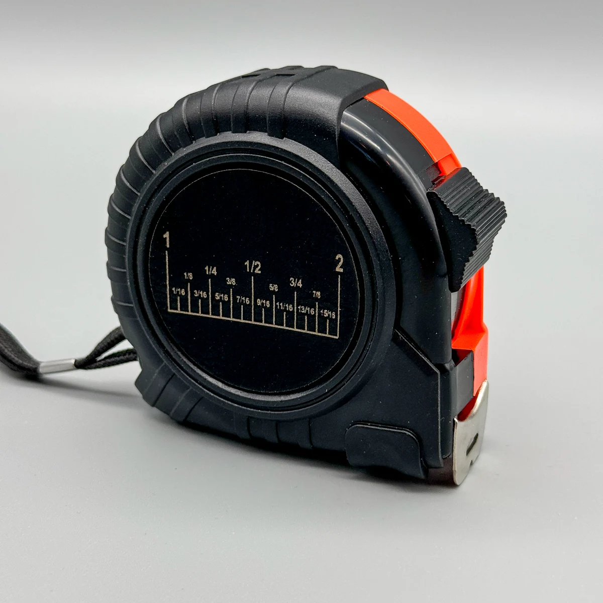 personalized tape measure with fractions of an inch labeled