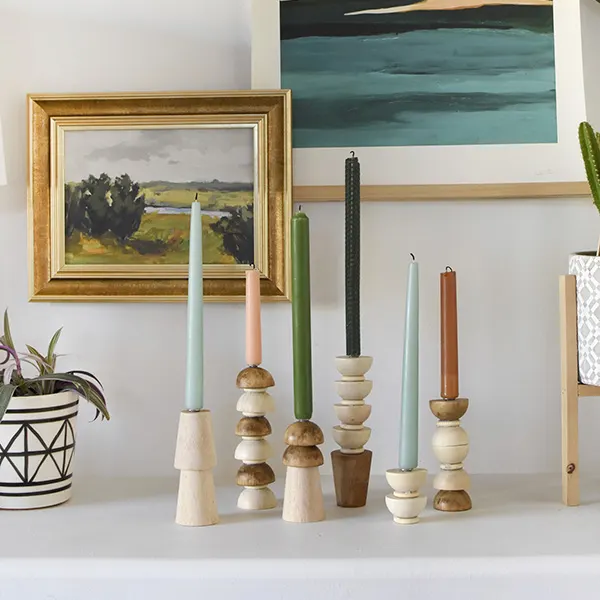 Image for DIY Wooden Candlestick Holders