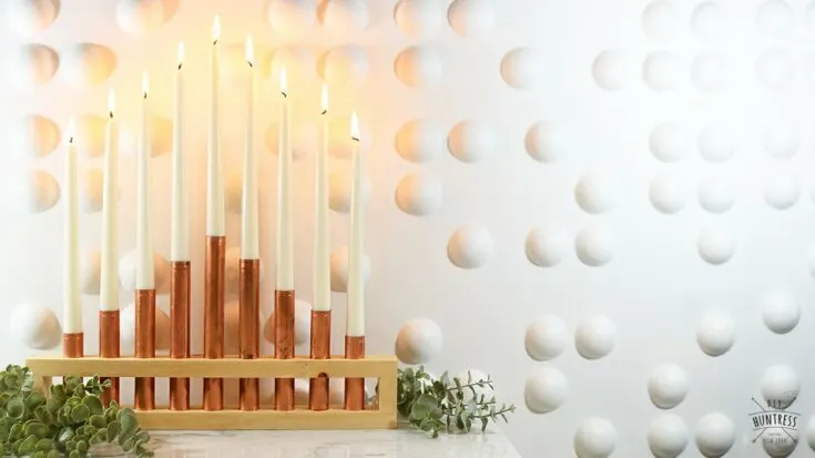 Image for Copper & Wood Candle Holder