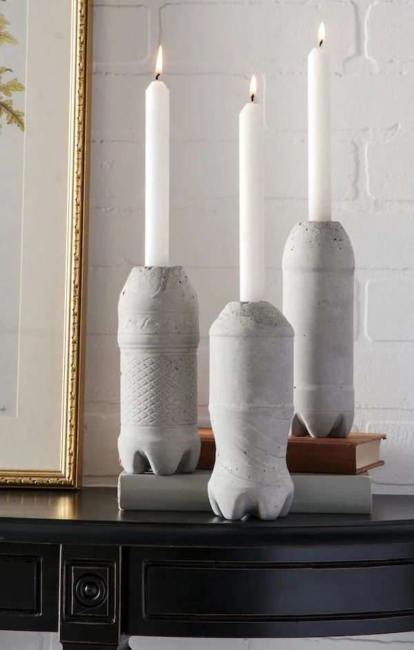 Image for Concrete Candle Holders From Plastic Bottles