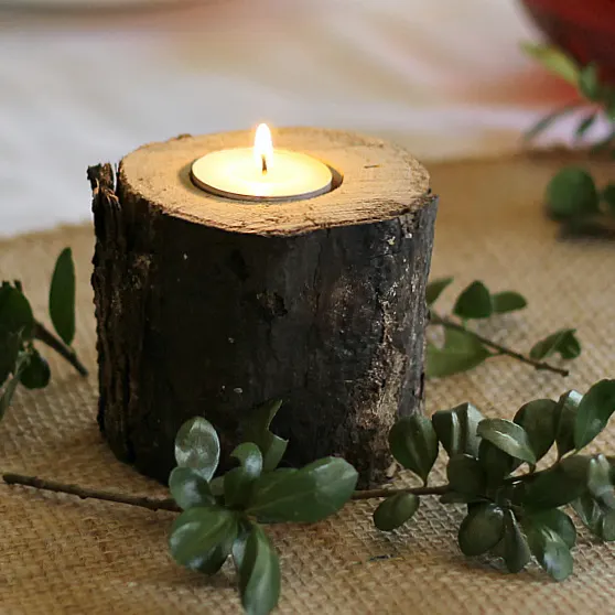 Image for DIY Log Candle Holders