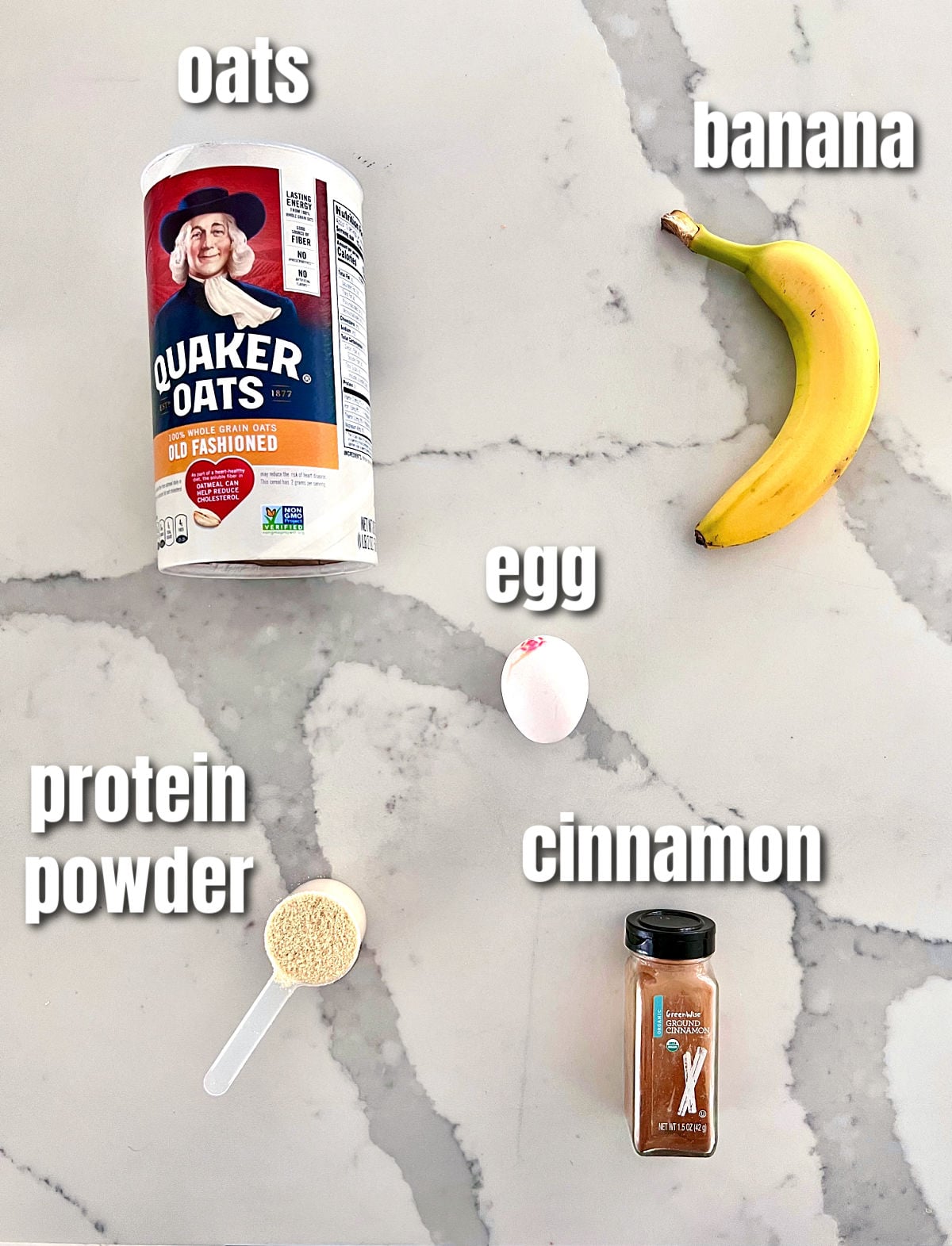 Ingredients for making scrambled oats.