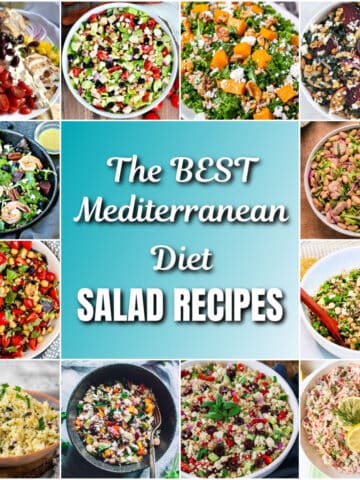 A collage of "The Best Mediterranean Diet Salad Recipes"